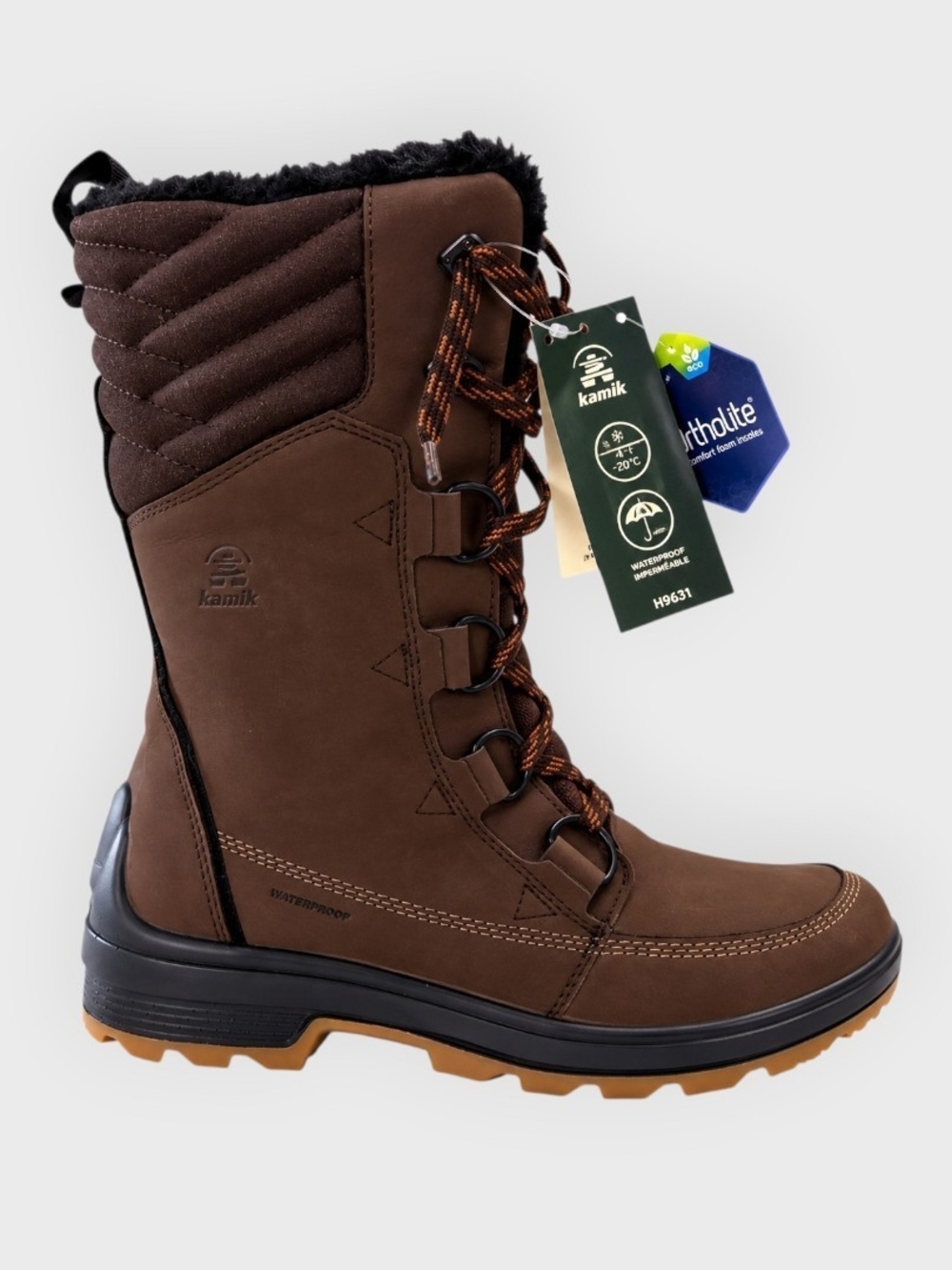 Kamik Deity Mid Waterproof Winter Boots Brown Java Women's Size 9